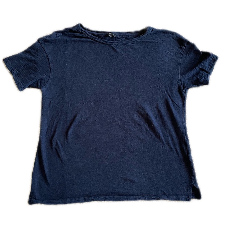 Talbots Navy Textured Cotton Top